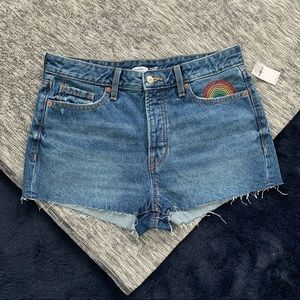Old Navy button shorts with rainbow detail!